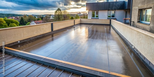 Waterproofing a terrace board by painting it with impregnation, symmetrical