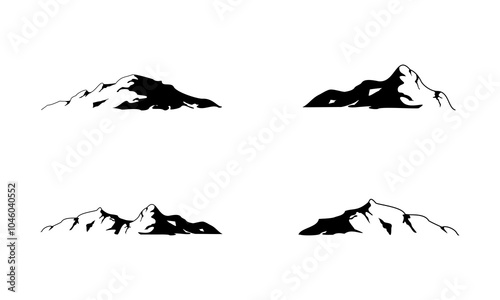 Set of hills illustration design vector