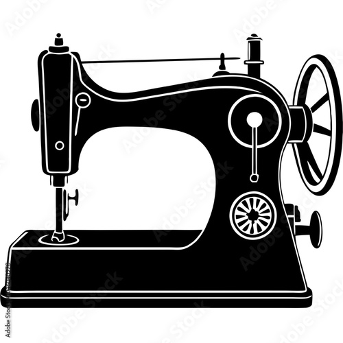 Vintage Sewing Machine Silhouette 