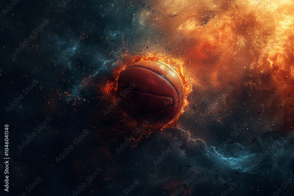 Random background with intense, vivid and dark colors basketball theme highest quality and highest detail. Generative AI Random background with intense, vivid and dark colors basketball theme highest quality and highest detail. Generative AI