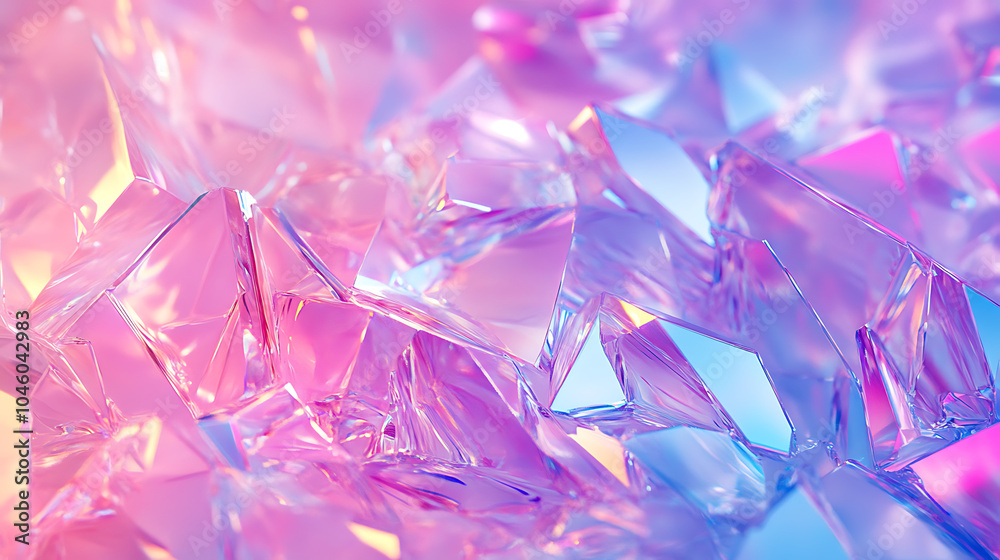 Holographic background with glass shards Rainbow reflexes in pink and purple color Abstract trendy pattern Texture with magical effect Holographic background with glass shards Rainbow reflexes in pink and purple color Abstract trendy pattern Texture with magical effect