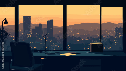 Los Angeles Dusk- Office View.eps