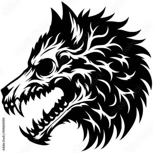 Wolf ghost head