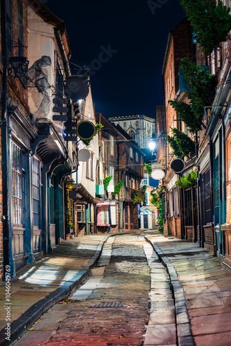 York the shambles alley at dusk, York Englsnd. UK