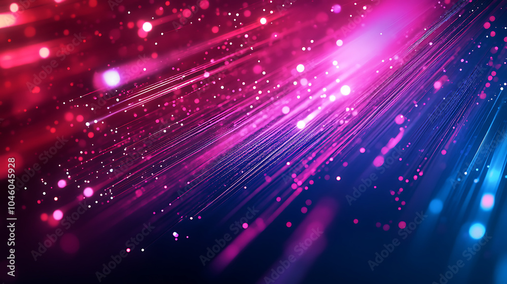Fototapeta premium Neon fiber optic lines abstract texture background abstract speed lines technology background