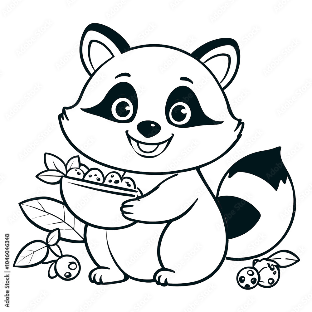 Fototapeta premium Squirrel in the forest coloring page Bold & easy