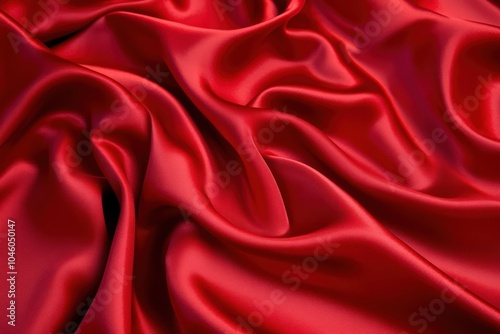 Elegant red satin fabric with a smooth, shiny surface and subtle folds