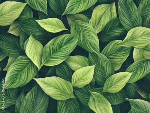 Wallpaper Mural Spathiphyllum leaves in abstract green pattern for wallpaper Torontodigital.ca