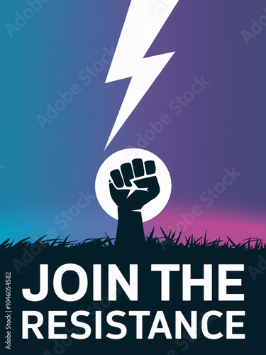 Join The Resistance Fist Raised Power Lightning photo