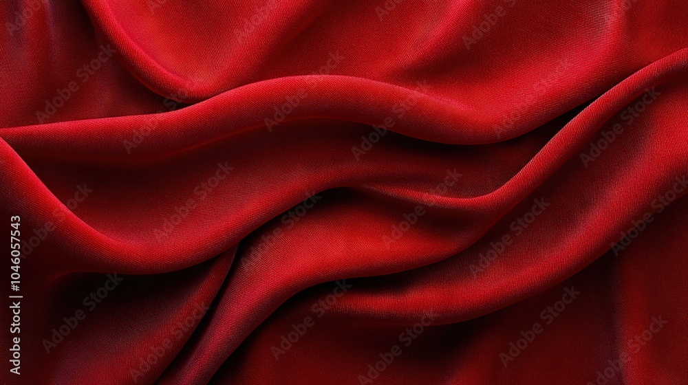 A close-up photo of a red cloth with a thin, elongated line on the bottom A close-up photo of a red cloth with a thin, elongated line on the bottom