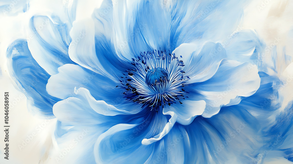 Obraz premium blue flower white background masterpiece high quality