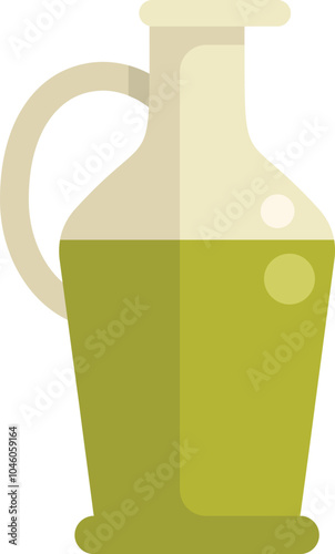 Traditional glass bottle is containing fresh extra virgin olive oil
