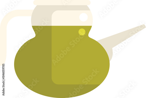 Enema filled with green saline solution, medical equipment for bowel cleansing and constipation relief