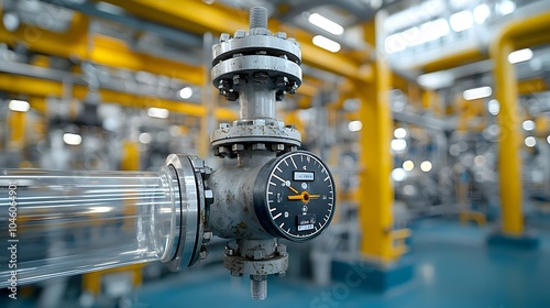 Close Up Shot of a Weathered Metal Valve in an Industrial Refinery Setting Showcasing the High Pressure Fuel Processing Tubing and Worn Surfaces from Heavy Usage