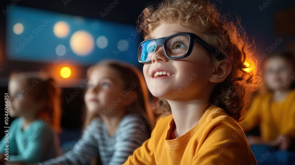 A group of attentive students in a bright classroom setting focused on the captivating visuals of a space lesson that nurtures curiosity and academic enthusiasm. A group of attentive students in a bright classroom setting focused on the captivating visuals of a space lesson that nurtures curiosity and academic enthusiasm.