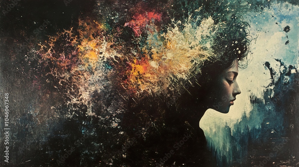 Abstract Portrait: A Dreamy Exploration of the Inner World Abstract Portrait: A Dreamy Exploration of the Inner World