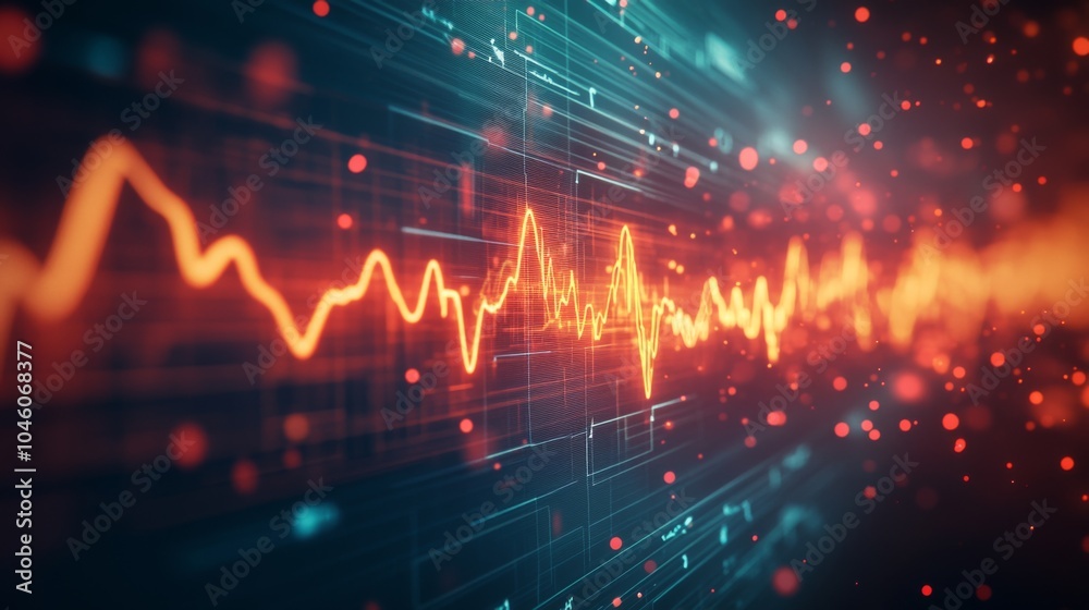 Vibrant Abstract Sound Wave with Digital Elements Vibrant Abstract Sound Wave with Digital Elements