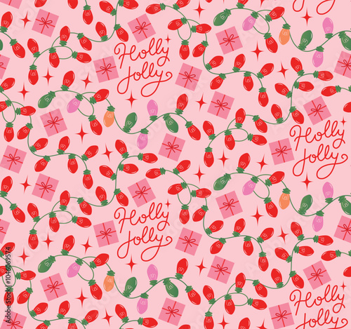 Flat christmas seamless pattern design