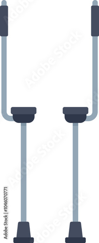 This vector illustration shows a pair of jumping stilts with metal springs and footrests, used for extreme sports and recreation