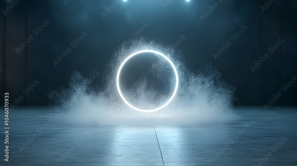 Captivating glowing orb surrounded by swirling cosmic mist in a sleek modern minimalist abstract digital design evoking a sense of mystery and energy within the universe
