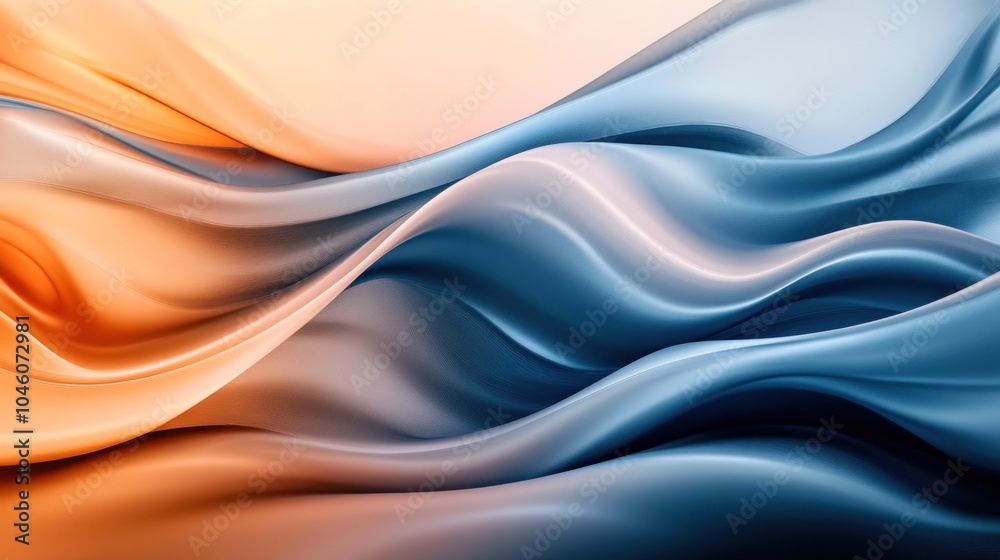 Naklejka premium Abstract Blue and Orange Waves