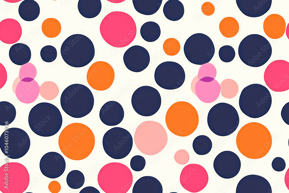 Geometric seamless polka dots pattern for textile, commercial goods. Geometric seamless polka dots pattern for textile, commercial goods.