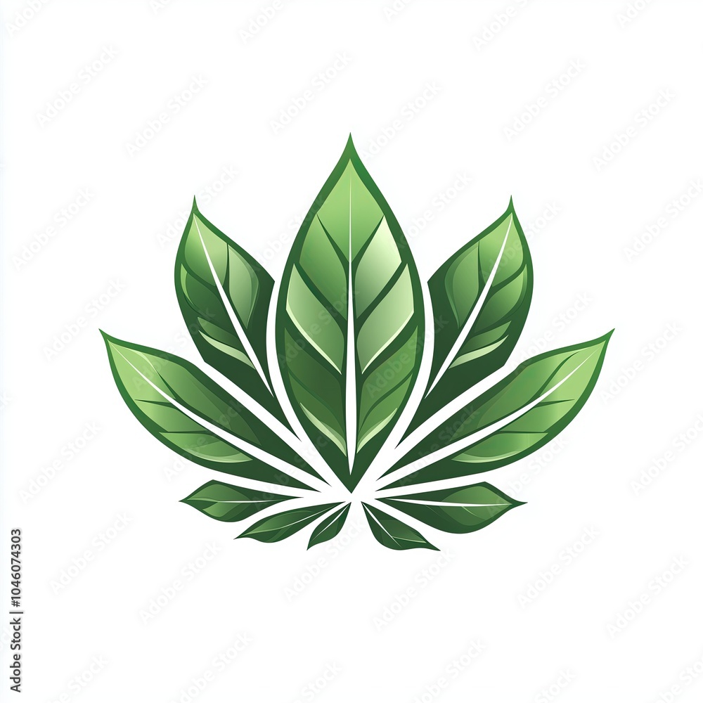 Naklejka premium Isolated Cannabis Leaf, THC CBD Logo Design Brand Templates, Health Dispensaries, Wellness Products, Business Branding Concepts