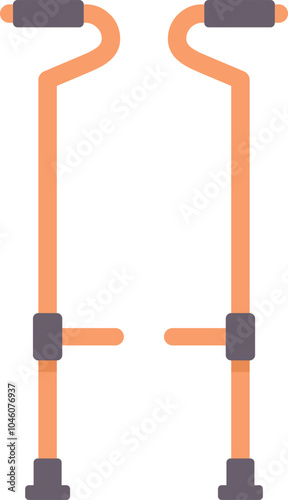 Illustration of a pair of jumping stilts with metal springs and footrests, isolated on white background
