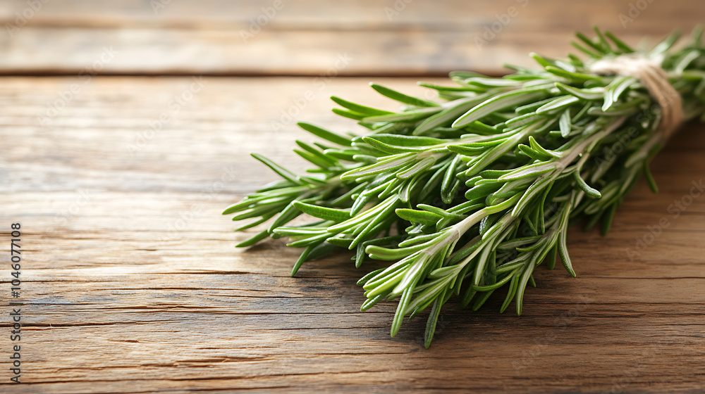 fresh rosemary isolated on a wooden table fresh rosemary isolated on a wooden table