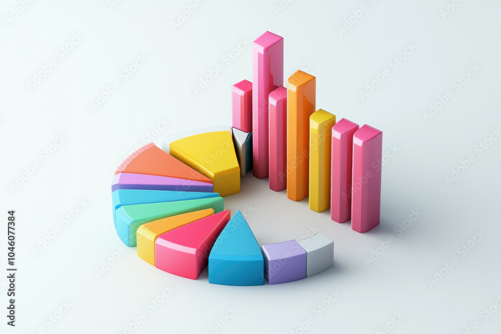 Colorful pie chart on white background. Colorful pie chart on white background.