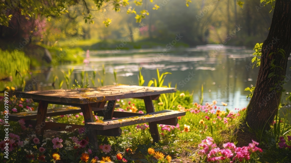 Naklejka premium Peaceful Picnic by the River