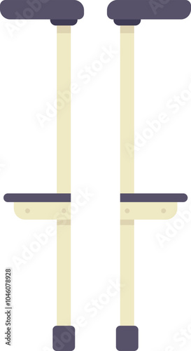 Pair of drywall stilts standing up on white background
