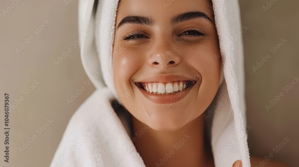 A young woman radiates happiness during a rejuvenating beauty treatment at a salon, embracing selfcare and new beginnings. A young woman radiates happiness during a rejuvenating beauty treatment at a salon, embracing selfcare and new beginnings.