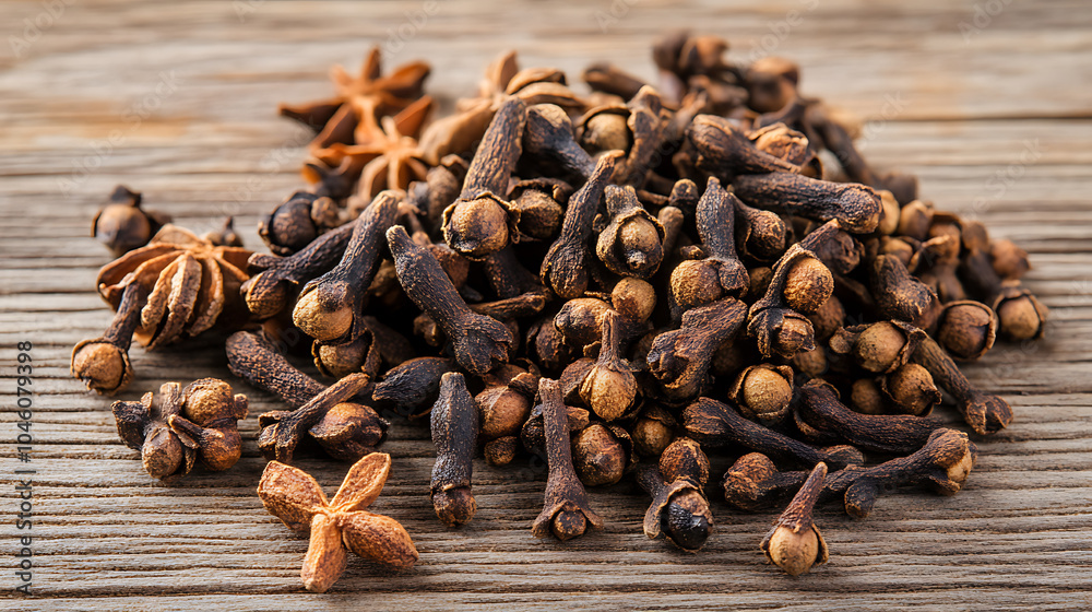Obraz premium cloves spices isolated on a wooden table