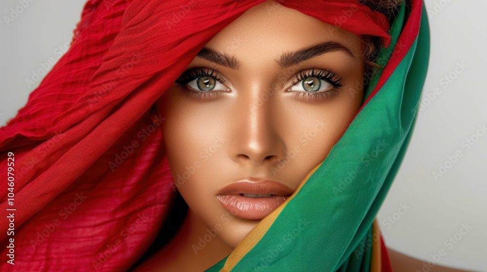 Celebrate diversity with a vibrant portrait showcasing an African American womans beauty against a colorful backdrop. Celebrate diversity with a vibrant portrait showcasing an African American womans beauty against a colorful backdrop.