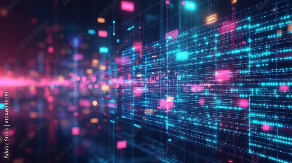 A crystal palace with walls made from data points, side view, symbolizing structured data organization, technology tone, Tetradic color scheme A crystal palace with walls made from data points, side view, symbolizing structured data organization, technology tone, Tetradic color scheme