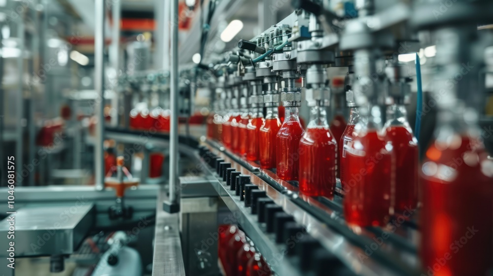 Bottles on a Conveyor Belt Bottles on a Conveyor Belt