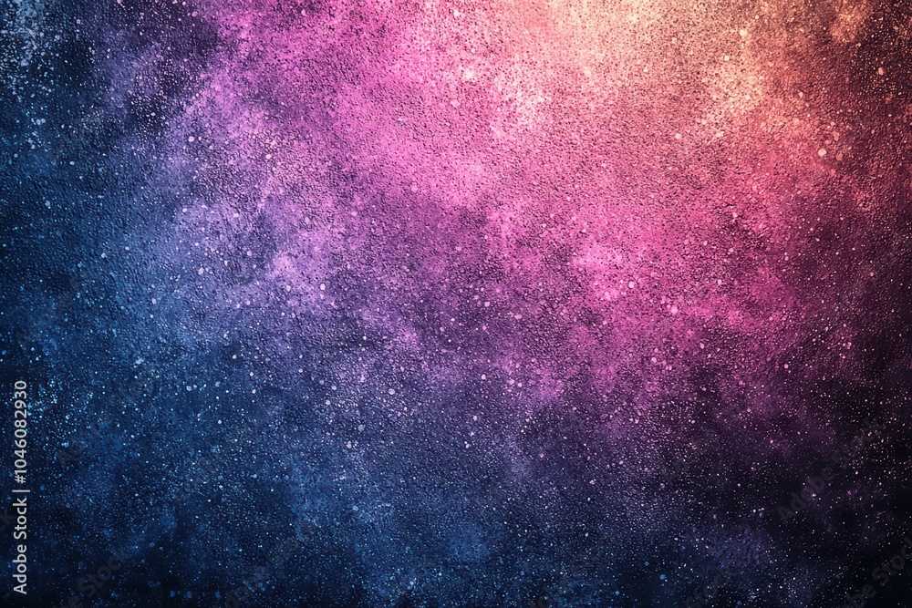 Fototapeta premium Colorful cosmic abstract background with stars and nebula in shades of blue, pink, and purple.