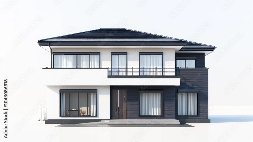 Modern House with a Balcony Modern House with a Balcony