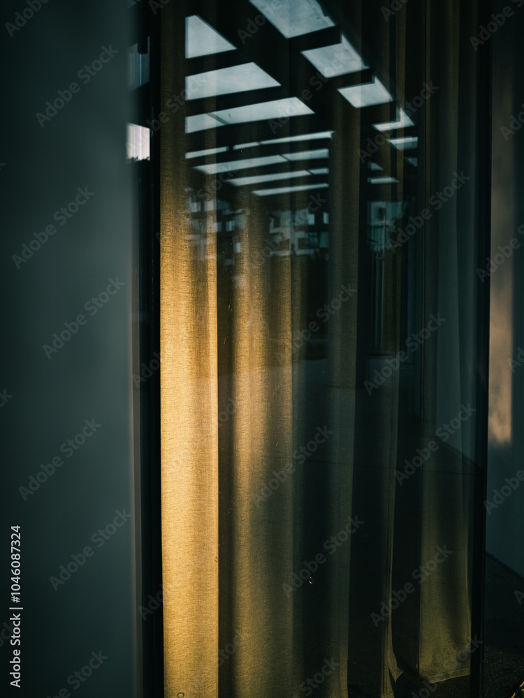 Building glass and curtains