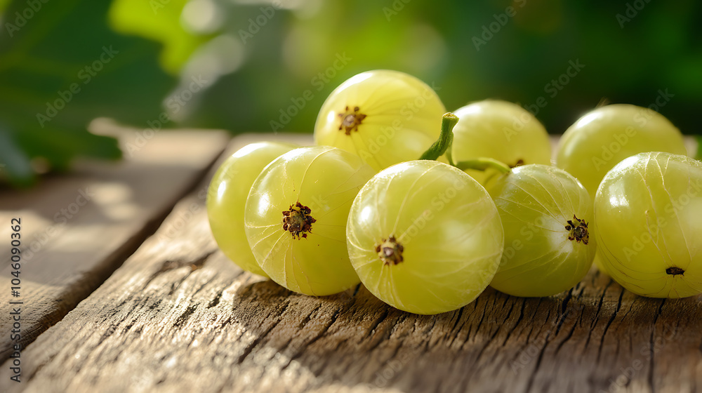 Indian gooseberry isolated on a wooden table Indian gooseberry isolated on a wooden table