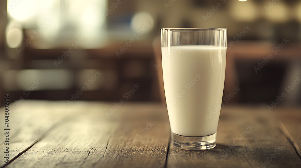 Fresh milk in the glass isolated on a wooden table Fresh milk in the glass isolated on a wooden table