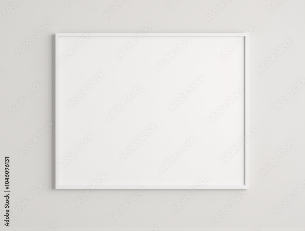 Large Empty Canvas Mockup for Art Prints in Minimalist Interior with Thin White Frame. Bright Wall with Large Simple Frame for Art Prints Mockup in Minimalist Interior Large Empty Canvas Mockup for Art Prints in Minimalist Interior with Thin White Frame. Bright Wall with Large Simple Frame for Art Prints Mockup in Minimalist Interior
