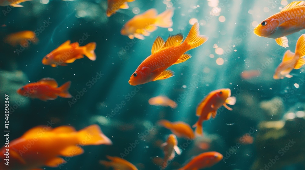 School of Fish Swimming Through Coral Reefs School of Fish Swimming Through Coral Reefs