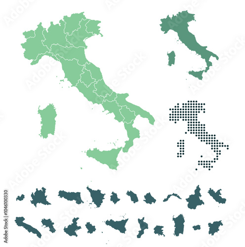 Set maps of Italian Republic photo