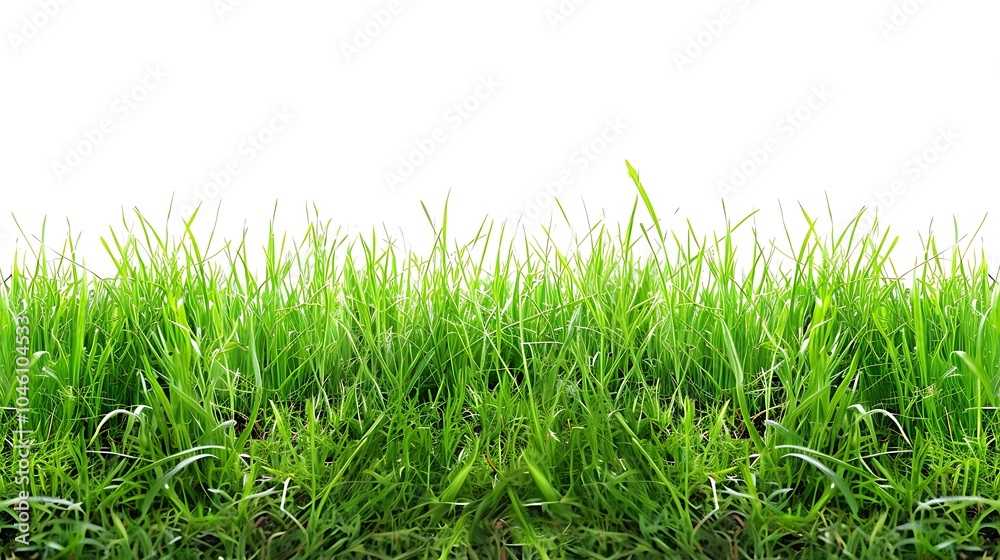 Fototapeta premium Green field of grass isolated on white background