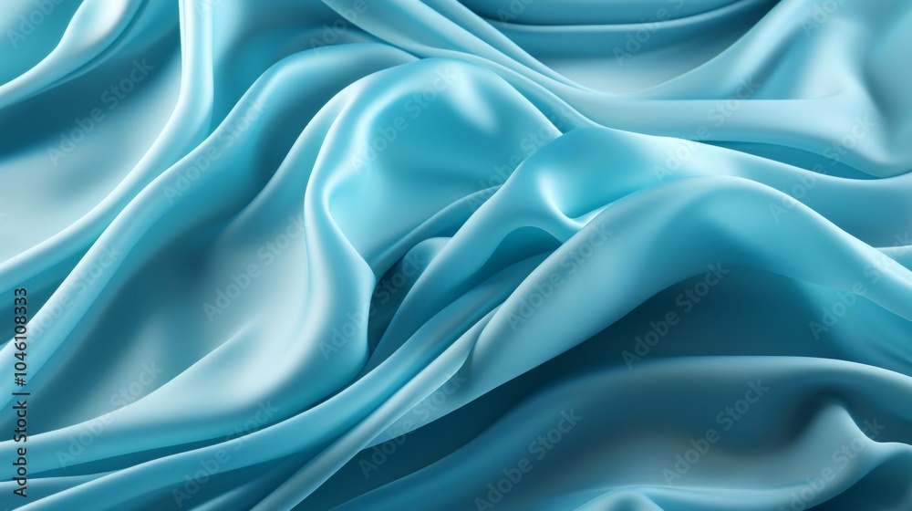 Obraz premium A blue fabric with a pattern of waves