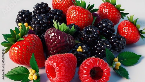 A vibrant collection of ripe berries, including strawberries, blackberries, and raspberries. 