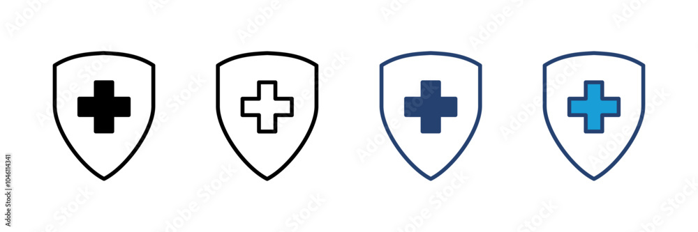 Fototapeta premium Health insurance icon vector. Insurance health document icon