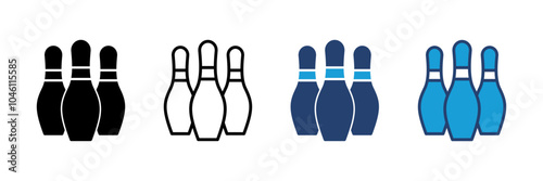 Bowling icon vector. bowling ball and pin icon. bowling pins